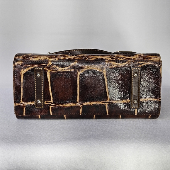 Dooney & Bourke 11.5x9x5" Bag Barlow Croc Embossed Florentine Vacchetta Leather - Picture 6 of 14